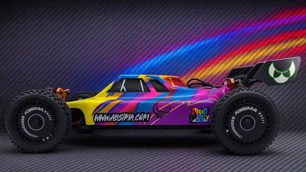 Absima Neon Furry 3S brushless Buggy 1:12 4WD RTR Lila 12120 – Studioaufnahme