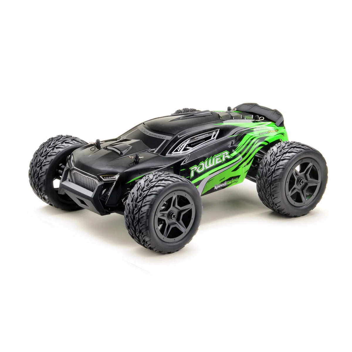 Absima Power Truggy 4WD Schwarz/Grün 14002 im Maßstab 1:14 Truggy RTR – Seitenansicht