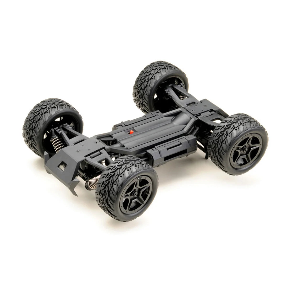 Absima Power Truggy 4WD Schwarz/Rot 14001 im Maßstab 1:14 Truggy RTR – Unteransicht Chassis ohne Karosserie