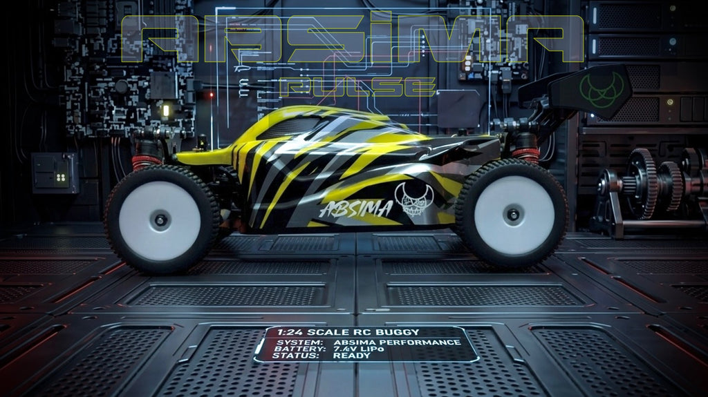 Absima Pulse 4WD Buggy 1:24 RTR mit Gyro Gelb 10015 – Studioaufnahme