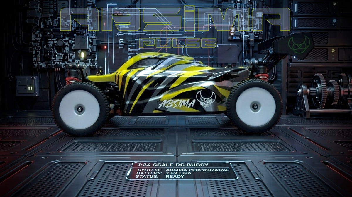 Absima Pulse 4WD Buggy 1:24 RTR mit Gyro Gelb 10015 – Studioaufnahme