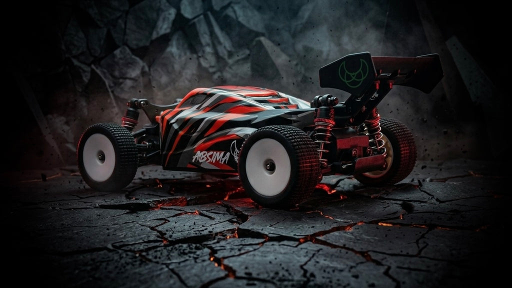 Absima Pulse 4WD Buggy 1:24 RTR mit Gyro Rot 10016 – Studioaufnahme Heck