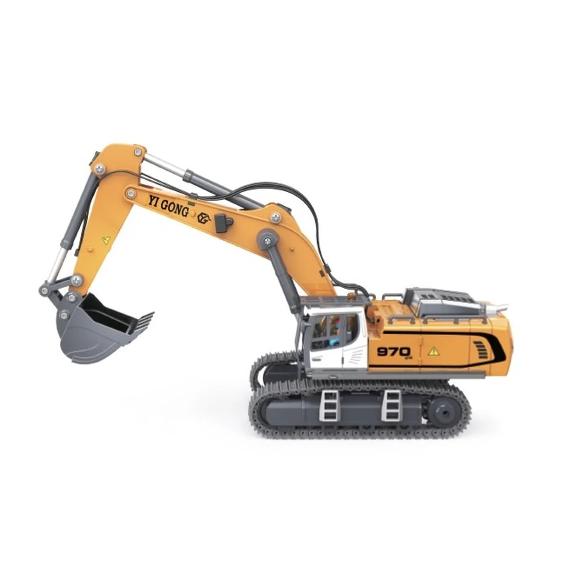 Absima Yigong RC Bagger 1:50 Die-Cast RTR Version 1 Gelb/Weiß 80001 – Seitenansicht