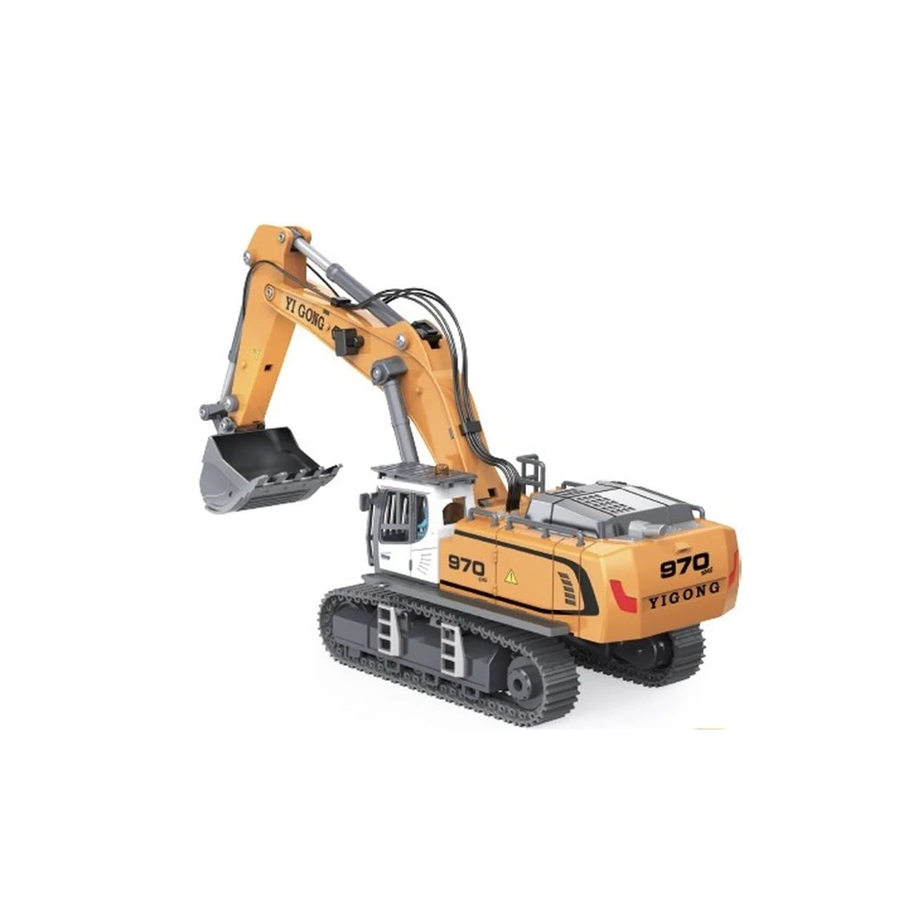 Absima Yigong RC Bagger 1:50 Die-Cast RTR Version 1 Gelb/Weiß 80001 – Seitenansicht