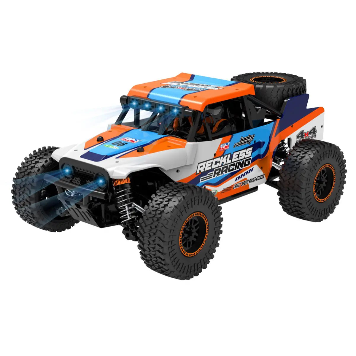 Absima Reckless Rock Racer 1:20 LED 4WD brushed RTR Orange 10031 – Schrägansicht vorne