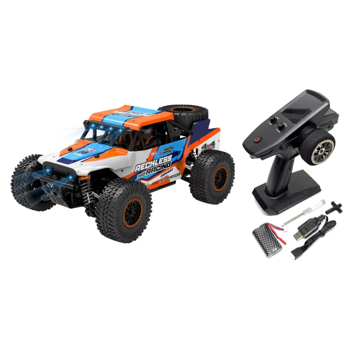 Absima Reckless Rock Racer 1:20 LED 4WD brushed RTR Orange 10031 – mit Fernsteuerung, Akku, Ladegerät und Werkzeug