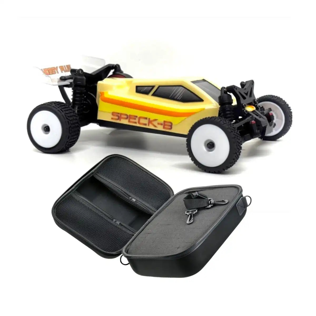 Hobby Plus Speck-B 1:24 2WD Buggy + Absima Case Beige HBP2410250-C1-Case – Set mit Hardcase