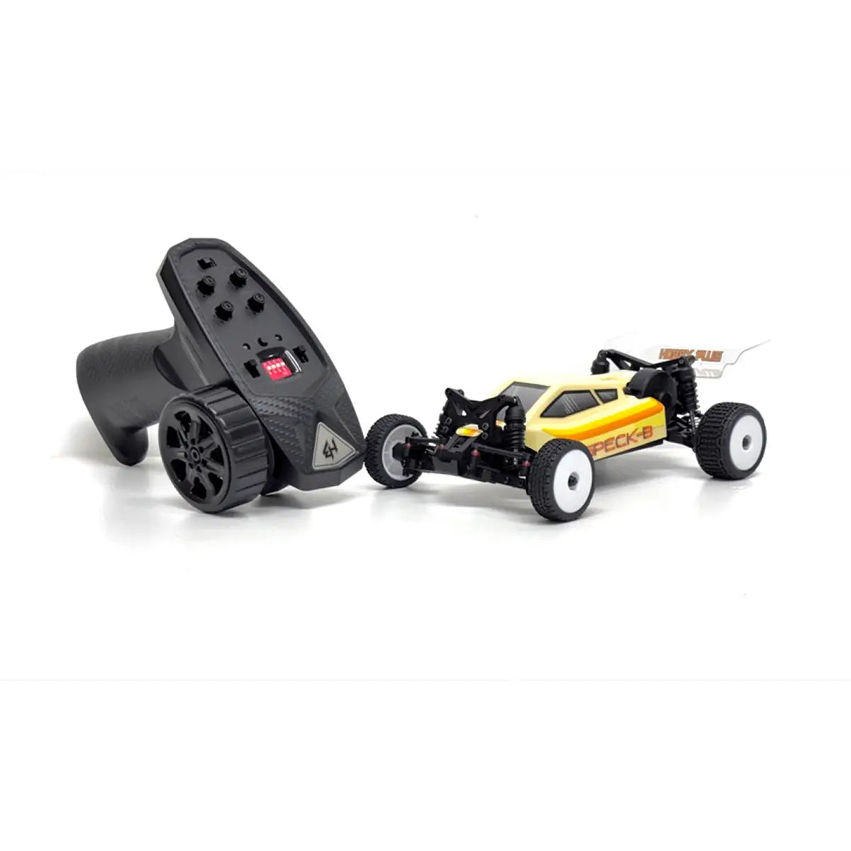 Hobby Plus Speck-B 1:24 2WD Buggy + Absima Case Beige HBP2410250-C1-Case – mit Fernsteuerung