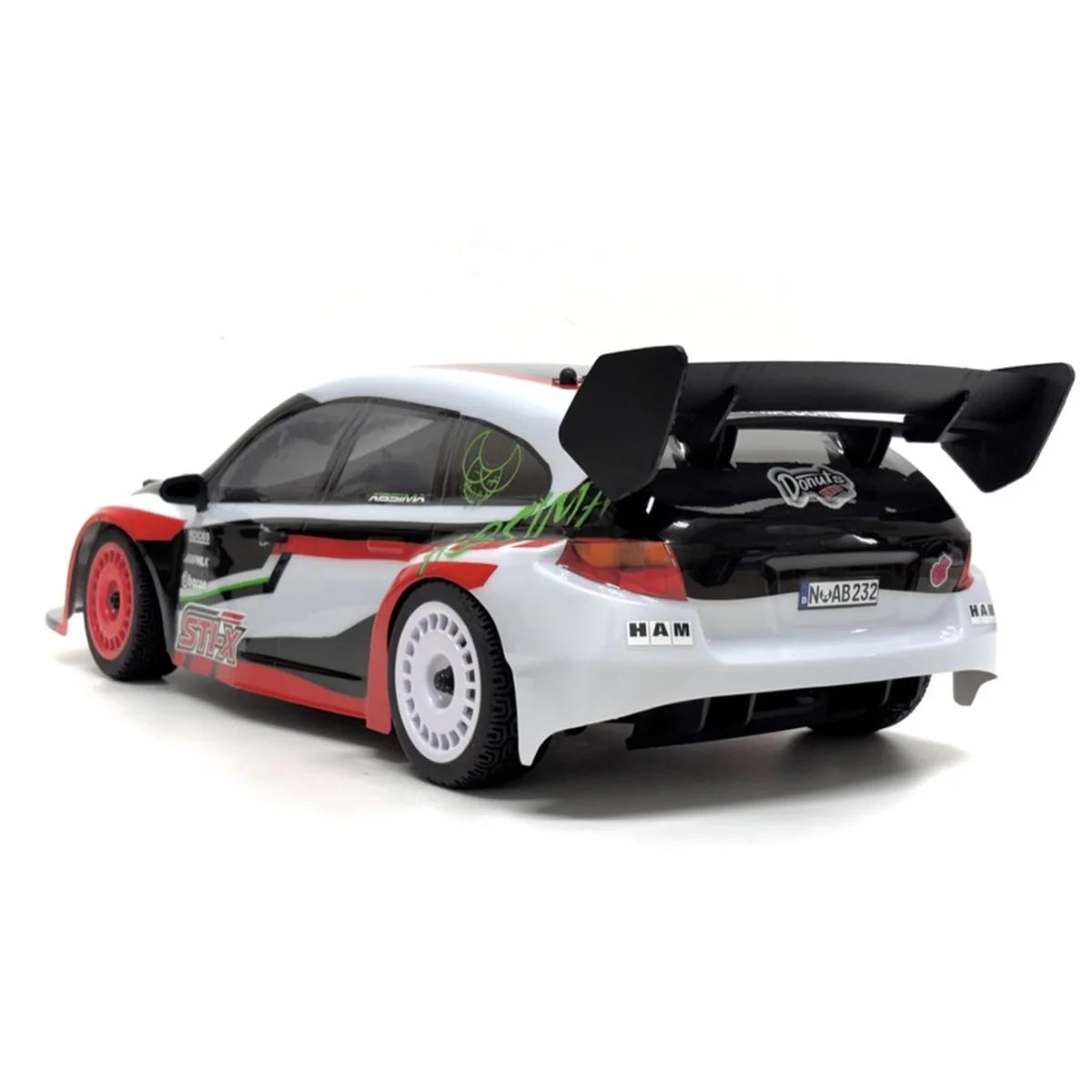 Absima STi-X Rally brushed 4WD + NiMH 2000mAh 12233-Set im Maßstab 1:10 Rally RTR – Rückansicht