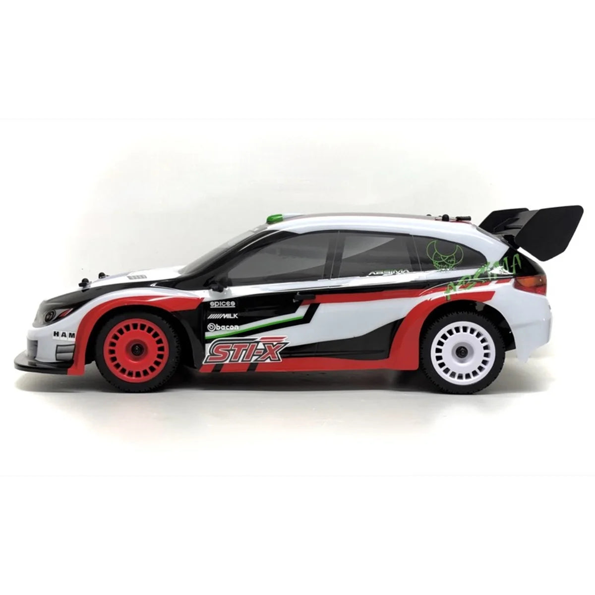 Absima STi-X Rally brushed 4WD + NiMH 2000mAh 12233-Set im Maßstab 1:10 Rally RTR – Seitenansicht