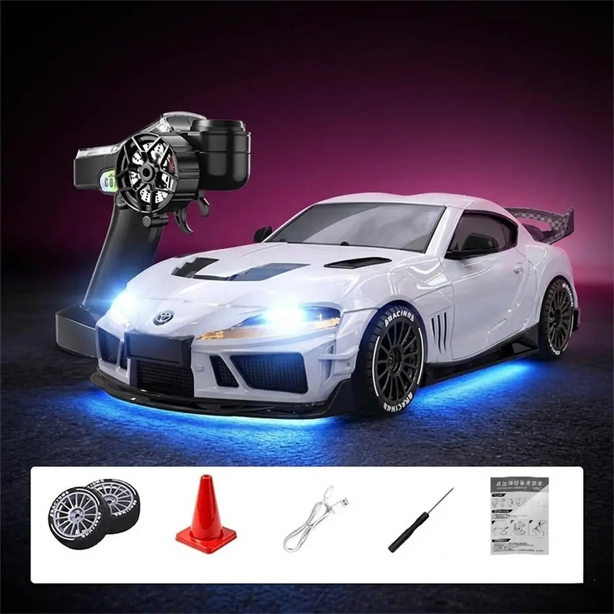 Absima Supra Drift/Race Car 4WD 1:43 RTR Weiß 10043 – mit Fernsteuerung und Zubehör