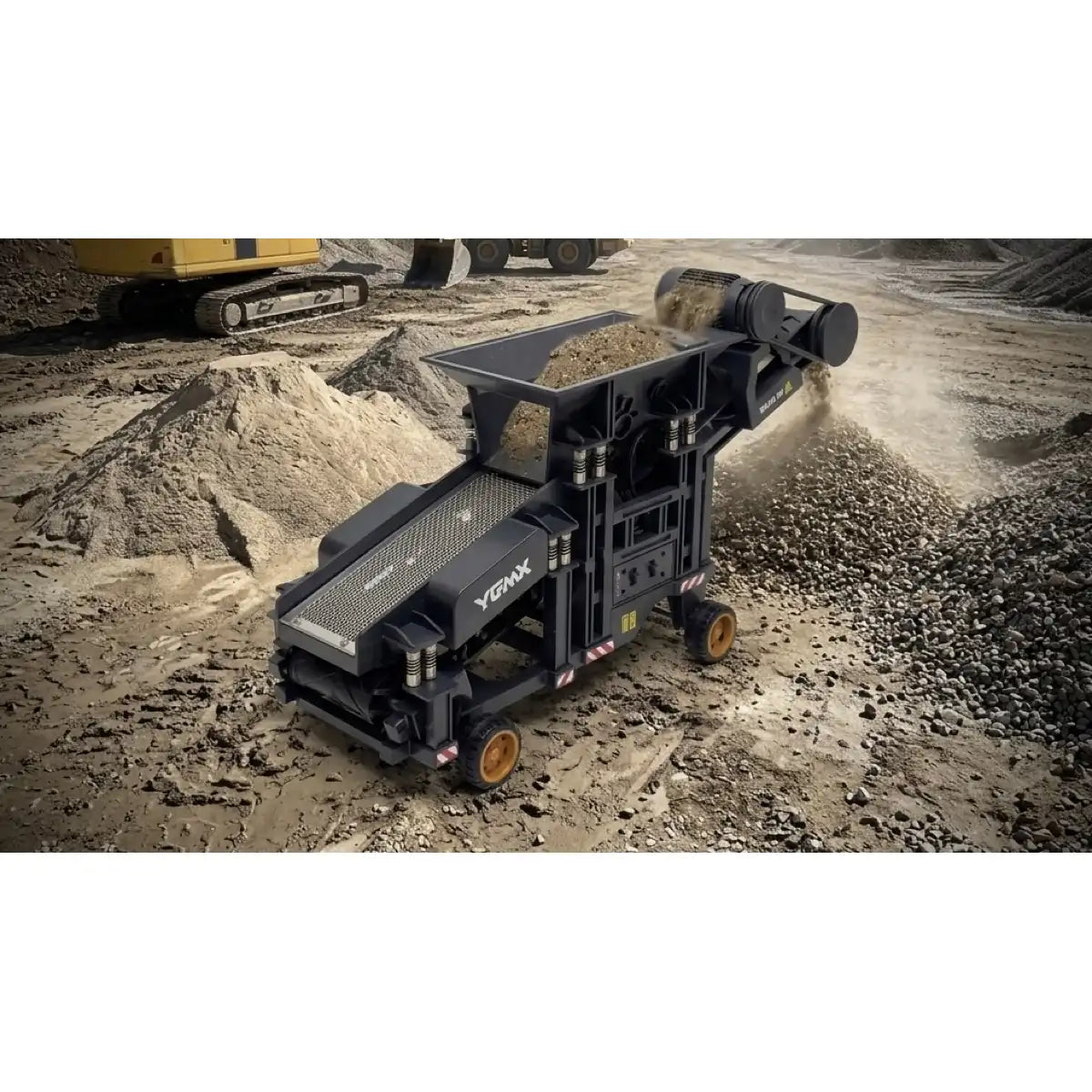 Absima Yigong Vibrations-Siebmaschine Die-Cast 80008 im Maßstab 1:50 Baumaschine – Seitenansicht