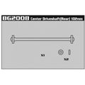 Amewi Mittlere Antriebswelle hinten 102 mm für AM8E 007-BG2008
