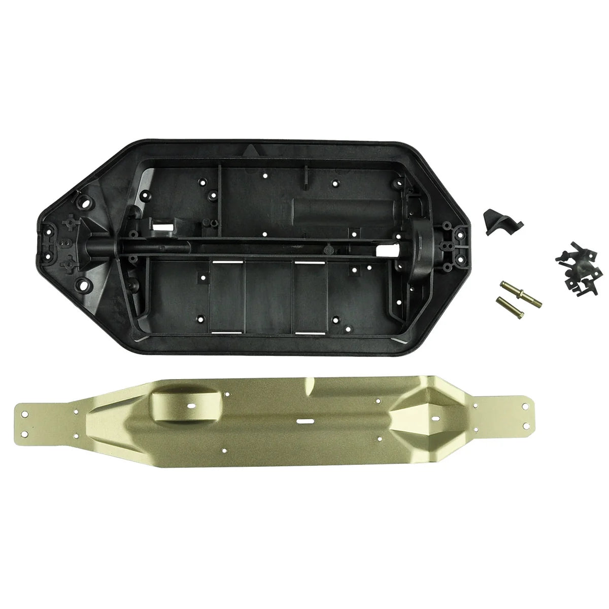 Amewi Chassis mit Alu Center-Skidplate 009-MA337EX-S