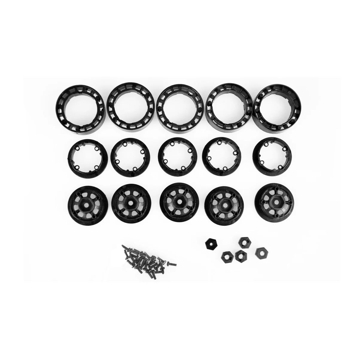 Amewi Bead Lock Felgen Set für AMXRock AM18 Schwarz 015-18045