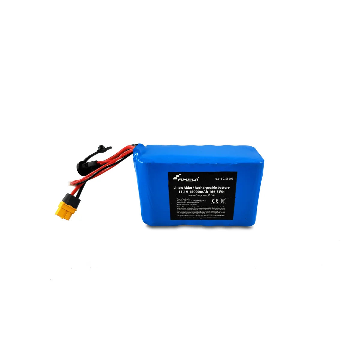 Amewi Li-Ion Akku 3S 11,1V 15.000mAh XT60 für Bagger G308H 018-G308-005