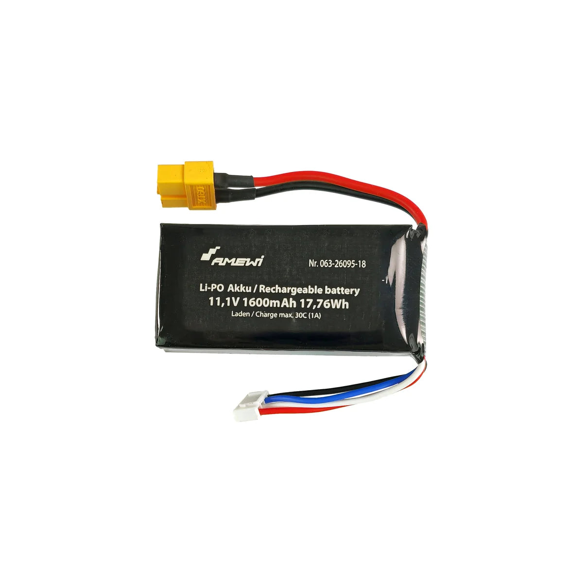 Amewi LiPo Akku 3S 11,1V 1600mAh XT60 für Tornado 063-26095-18