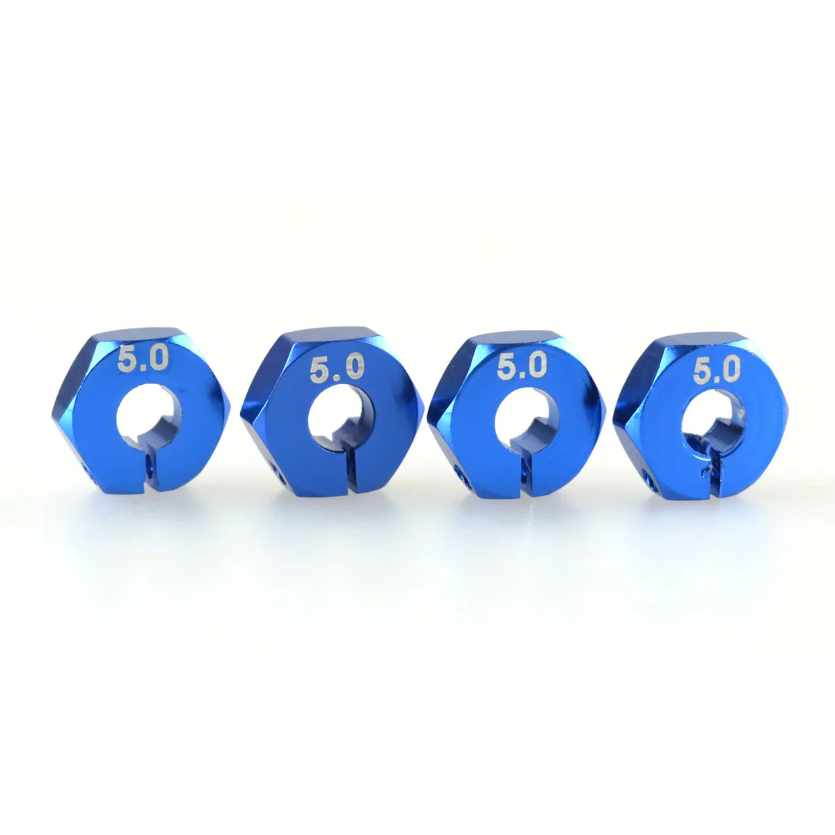 Amewi Radmitnehmer Aluminium, 12mm Blau, Schraubbar, 4 Stück 28218