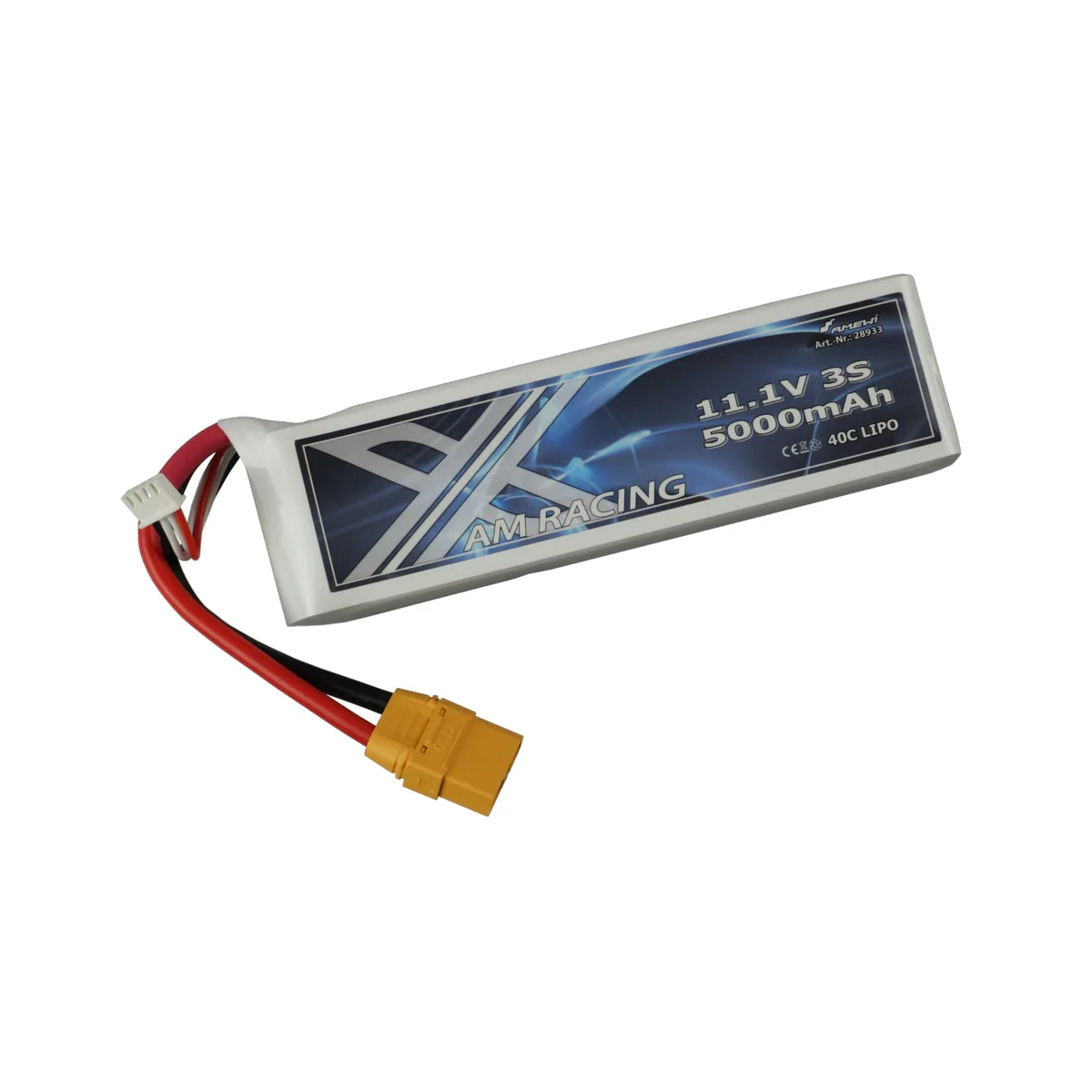 Amewi AMXRacing LiPo Akku 3S 11,1V 5000mAh 40C Softcase, XT90 28933