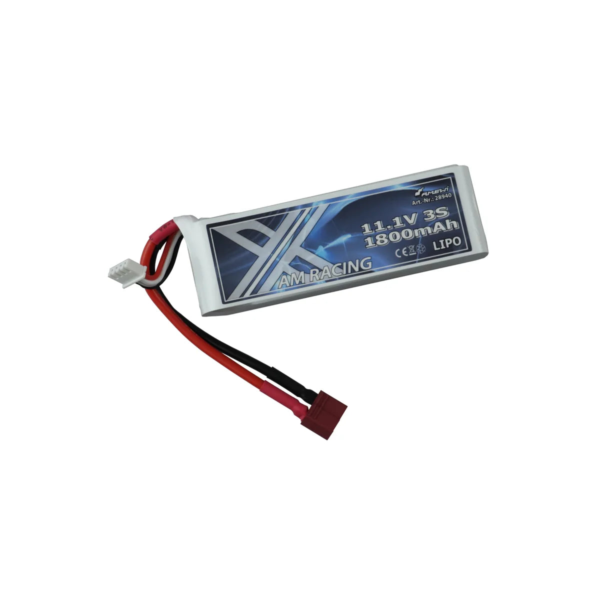 Amewi AMXRacing LiPo Akku 3S 11,1V 1800mAh Softcase, T-Stecker 28940