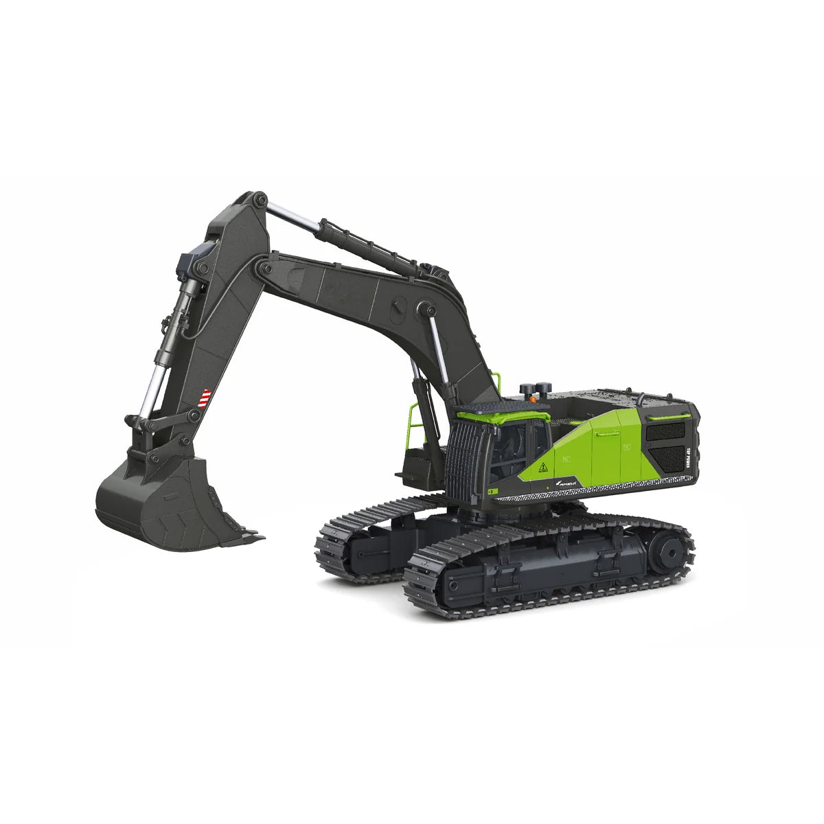 Amewi ACV730 V3 Raupenbagger grau-grün 22516 im Maßstab 1:14 Baumaschine RTR – Seitenansicht