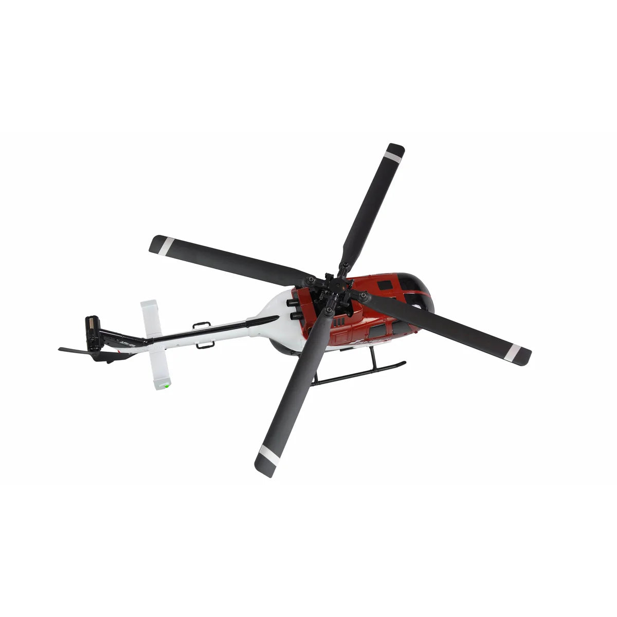 Amewi AFX-105 X Helikopter 4-Kanal 6G 25320 Helikopter RTF – Draufsicht mit roten Karosserie und vier Rotorblättern