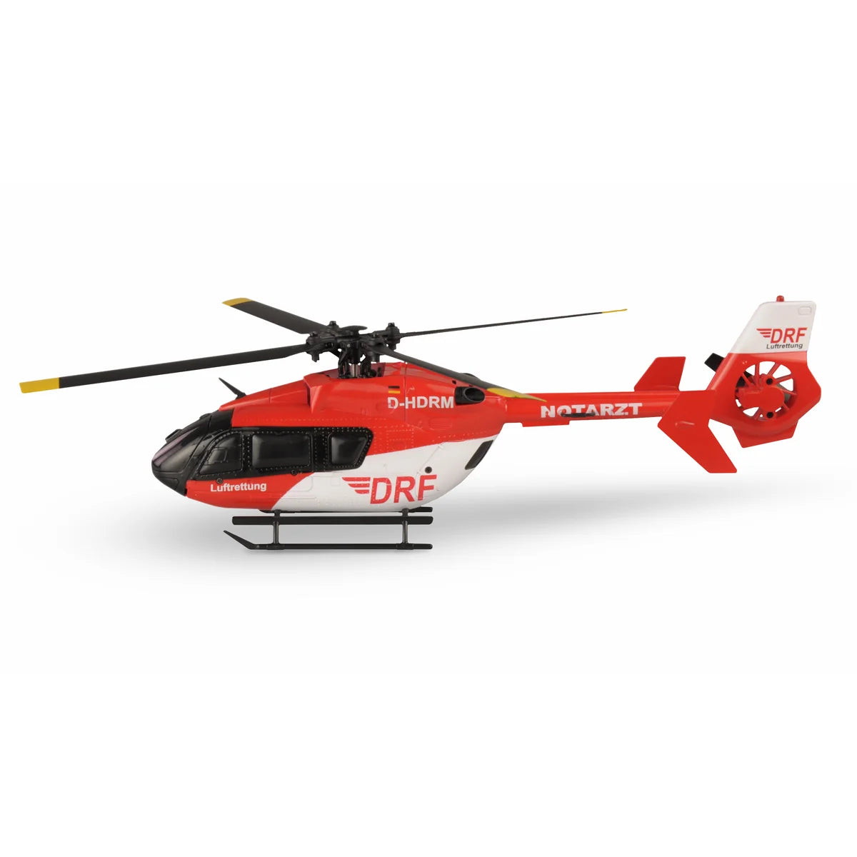 Amewi AFX-135 DRF Helikopter 4-Kanal 6G 25327 Helikopter RTF – Seitenansicht mit Rotorblättern und Kufen
