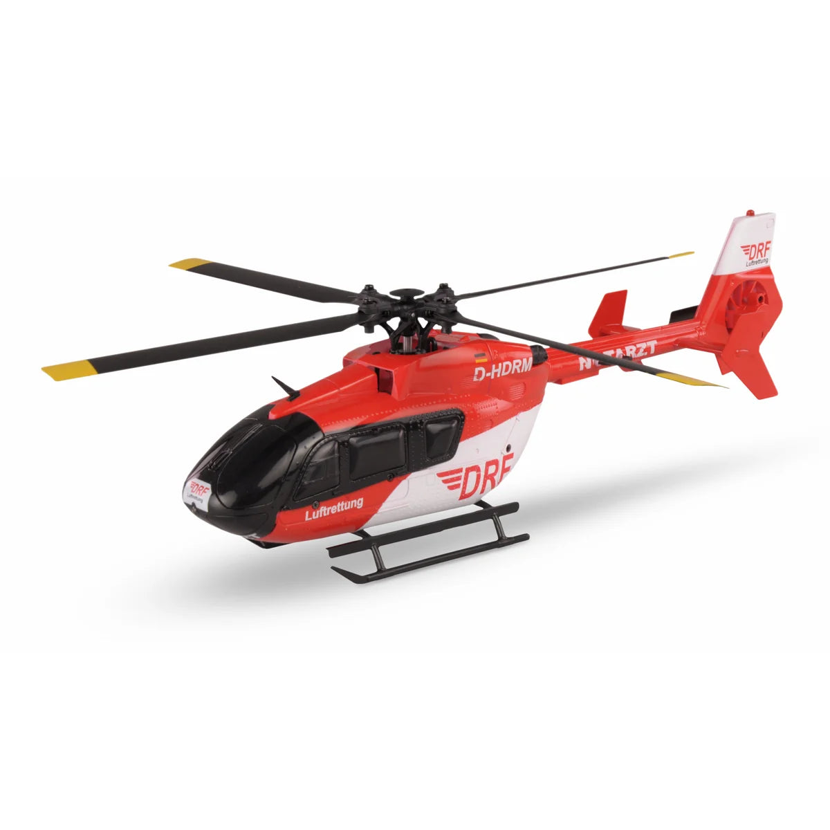 Amewi AFX-135 DRF Helikopter 4-Kanal 6G 25327 Helikopter RTF – Seitenansicht mit Rotoren und Kufen