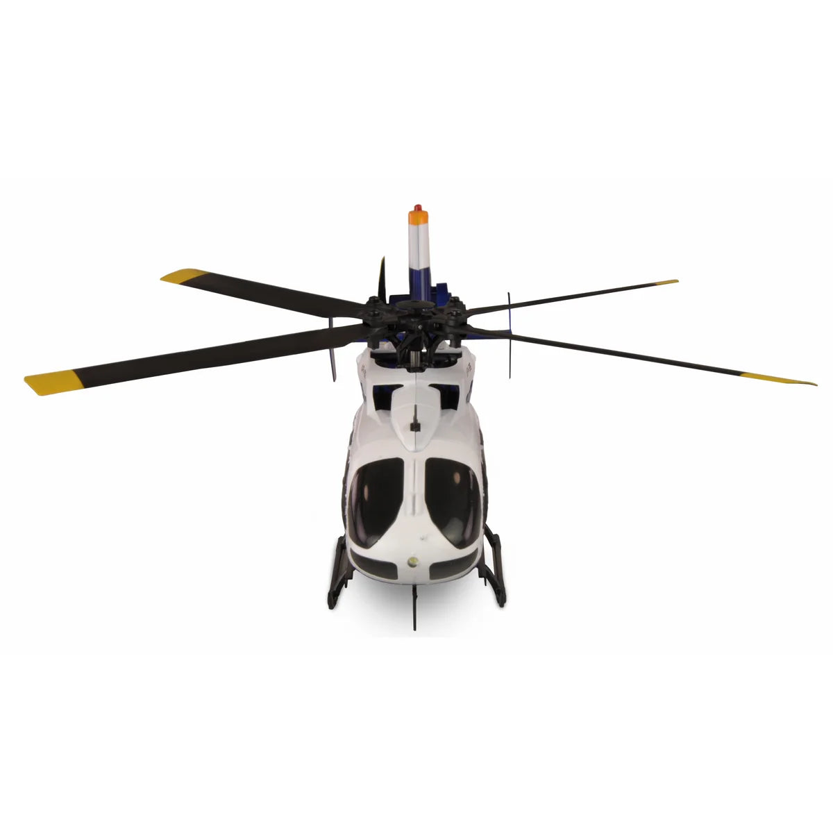 Amewi AFX-135 Polizei Helikopter 4-Kanal 6G 25328 Helikopter RTF – Draufsicht mit vier Rotoren und weißer Karosserie
