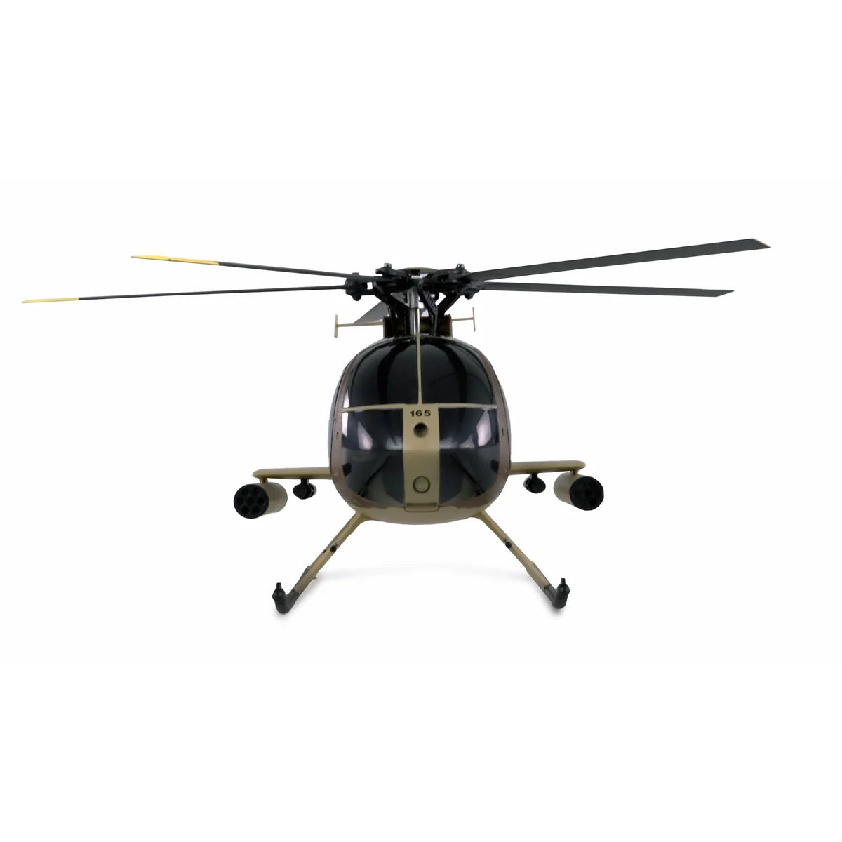 Amewi AFX MD500E Militär brushless 4-Kanal 325mm Helikopter 6G braun 25336 Helikopter RTF – Frontansicht