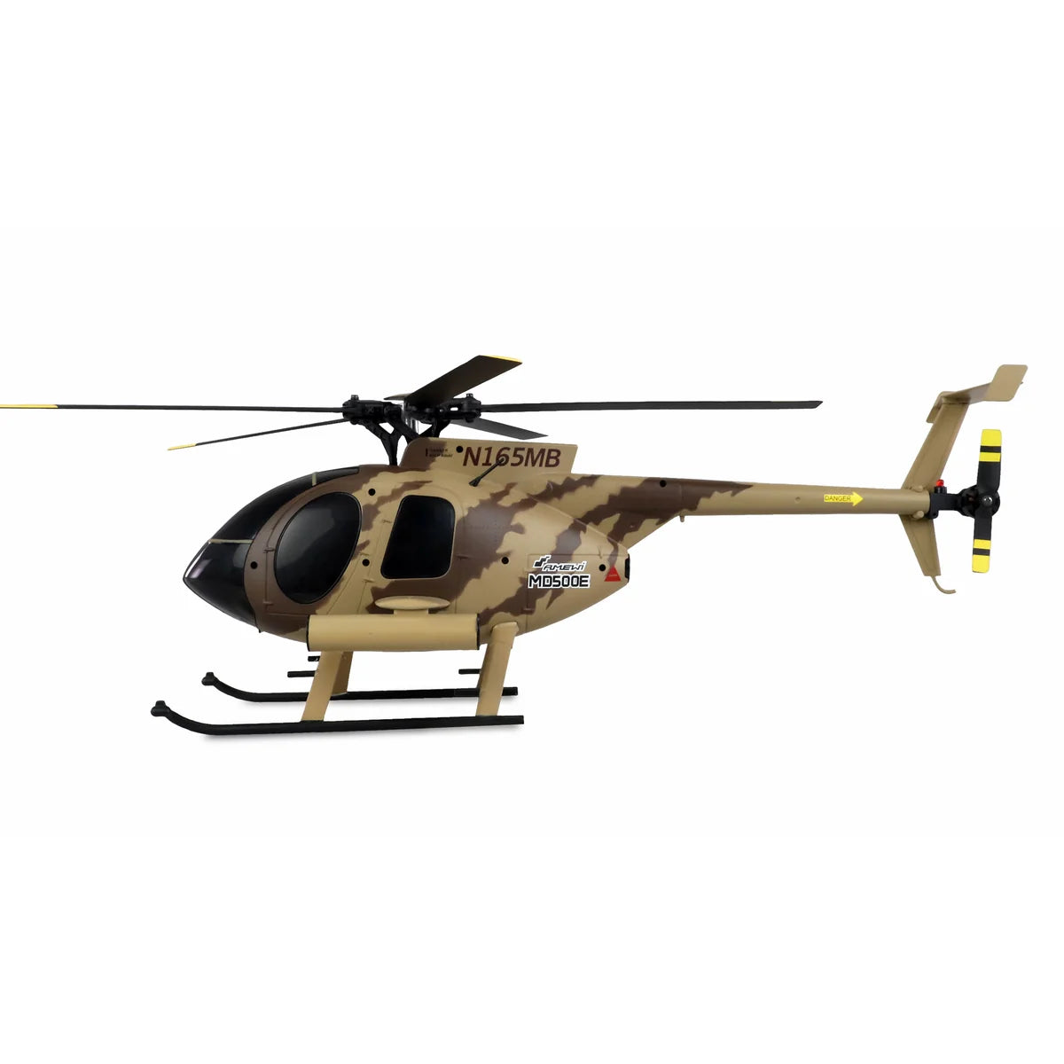 Amewi AFX MD500E Militär brushless 4-Kanal 325mm Helikopter 6G braun 25336 Helikopter RTF – Seitenansicht