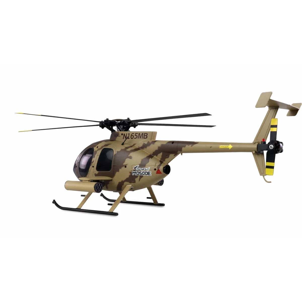 Amewi AFX MD500E Militär brushless 4-Kanal 325mm Helikopter 6G braun 25336 Helikopter RTF – Seitenansicht