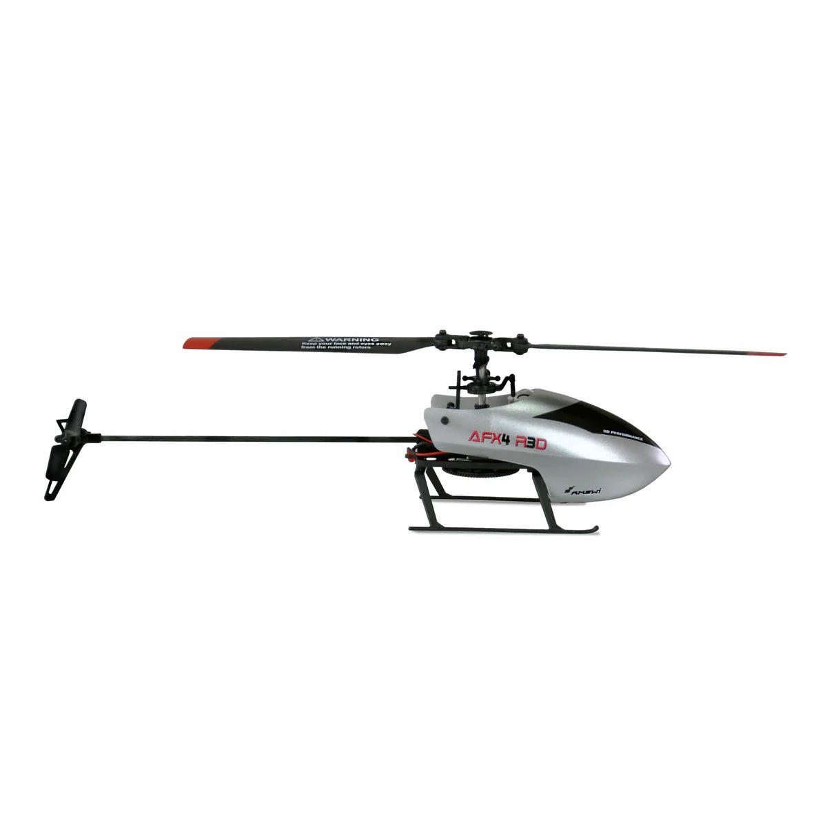 Amewi AFX4 R3D Single-Rotor-Helikopter 4-Kanal 6G 25329 Helikopter RTF – Seitenansicht mit Rotorblatt und Heckrotor
