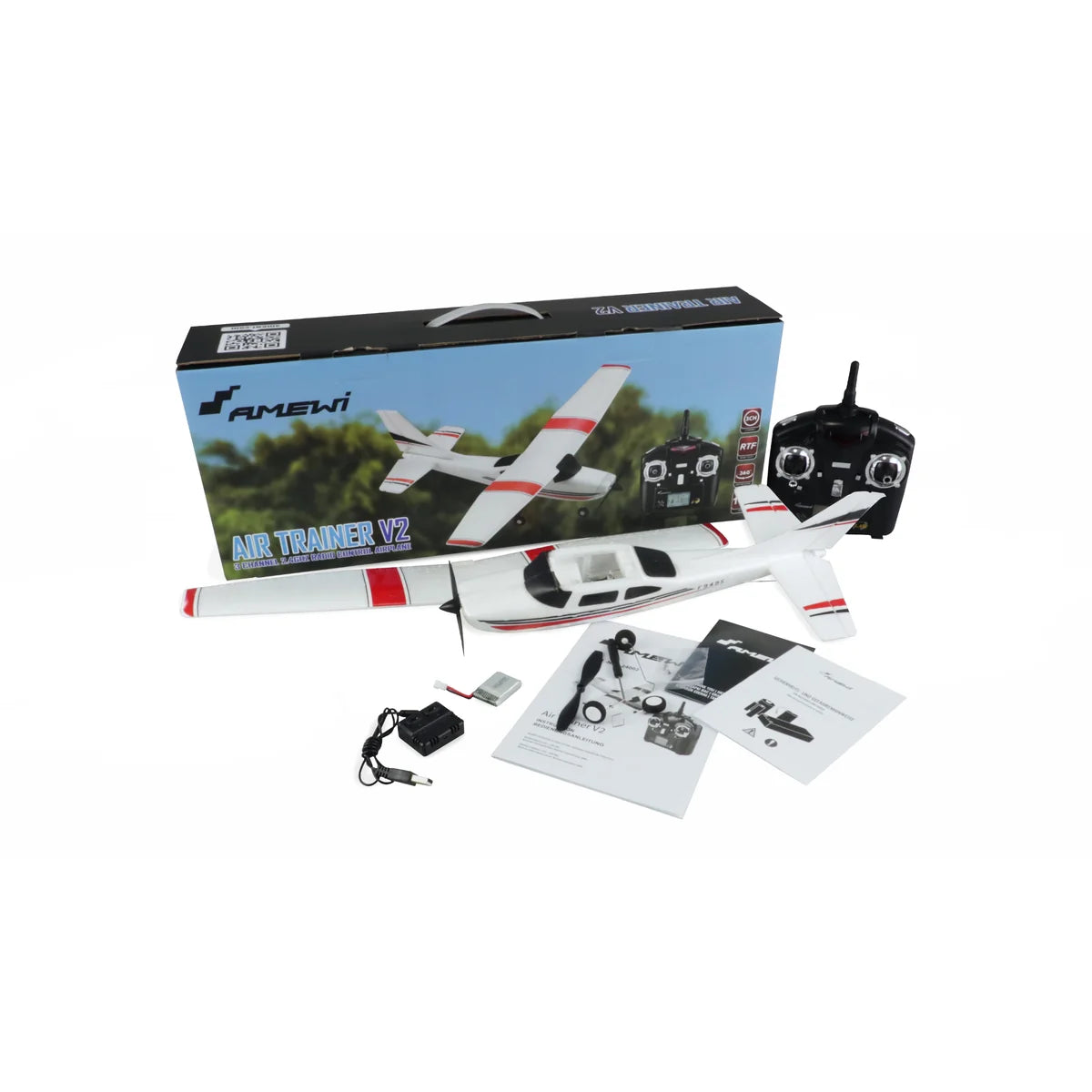Amewi Air Trainer V3 3-Kanal 500mm 24002 Flugzeug RTF – Lieferumfang und Zubehör