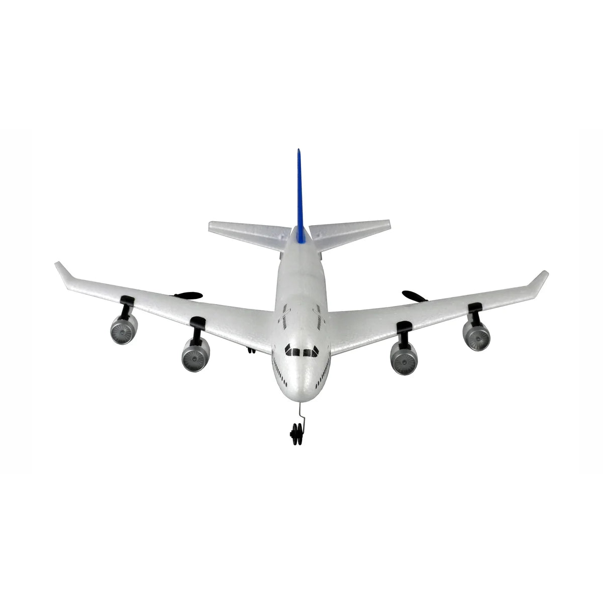 Amewi AMB74 Passagierflugzeug mit Gyro 3-Kanal 520mm 24080 Flugzeug RTF – Draufsicht mit vier Triebwerken und Fahrwerk