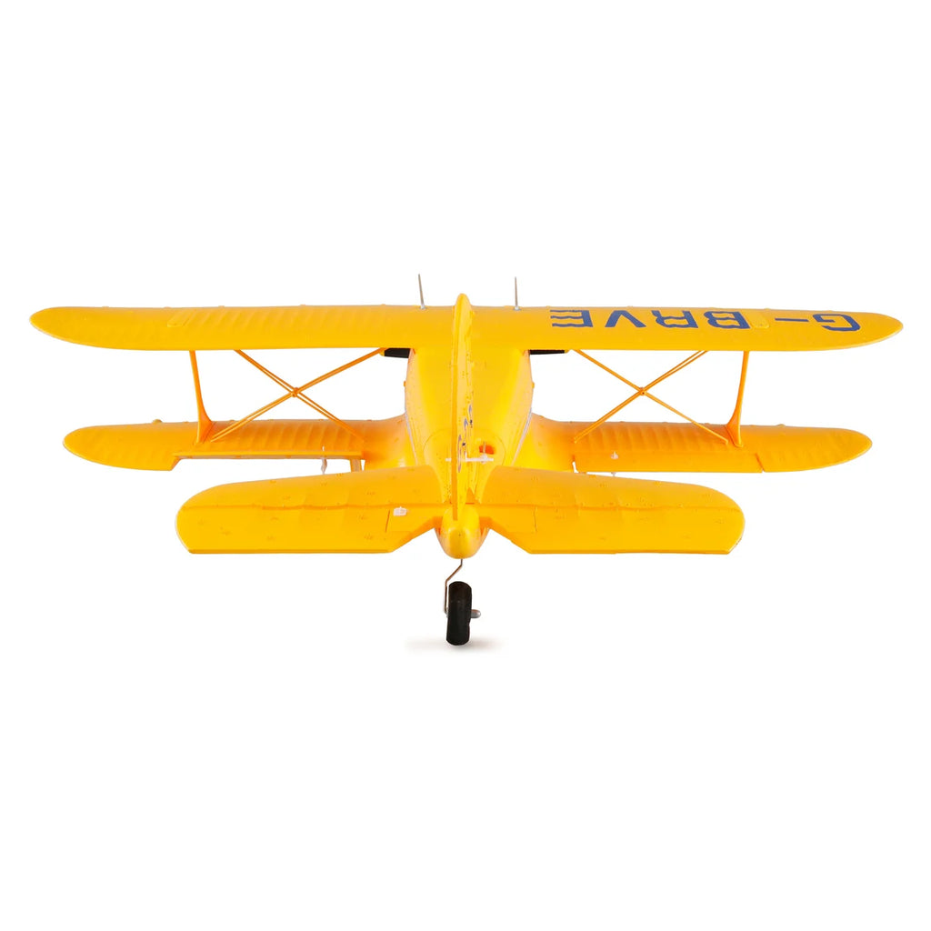 Amewi AMXFlight Beech D17s Doppeldecker 3D/6G Gelb 24144 Flugzeug RTF – Draufsicht mit drei Tragflächen und Fahrwerk