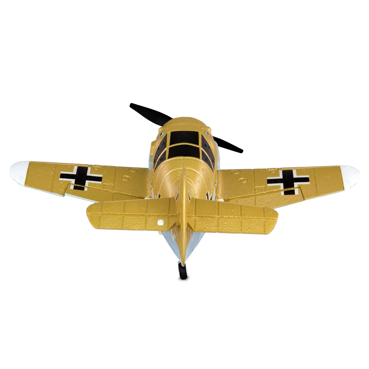 Amewi AMXFlight Cartoon BF-109 4-Kanal 3D/6G 24125 Flugzeug RTF – Draufsicht mit Balkenkreuzen auf Tragflächen
