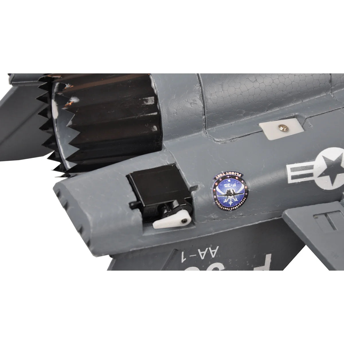 Amewi AMXFlight F-35 Jet EPO grau 24116 Flugzeug PNP – Detailansicht Triebwerk, Cockpit und Rumpfdetails