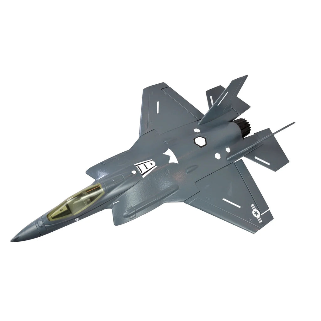 Amewi AMXFlight F-35 Jet EPO grau 24116 Flugzeug PNP – Seitenansicht mit Lufteinlässen und Cockpitfenster