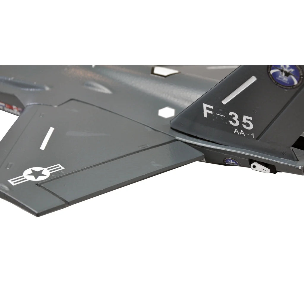 Amewi AMXFlight F-35 Jet EPO grau 24116 Flugzeug PNP – Seitenansicht mit Flügeln, Leitwerk und Kennzeichnung F-35