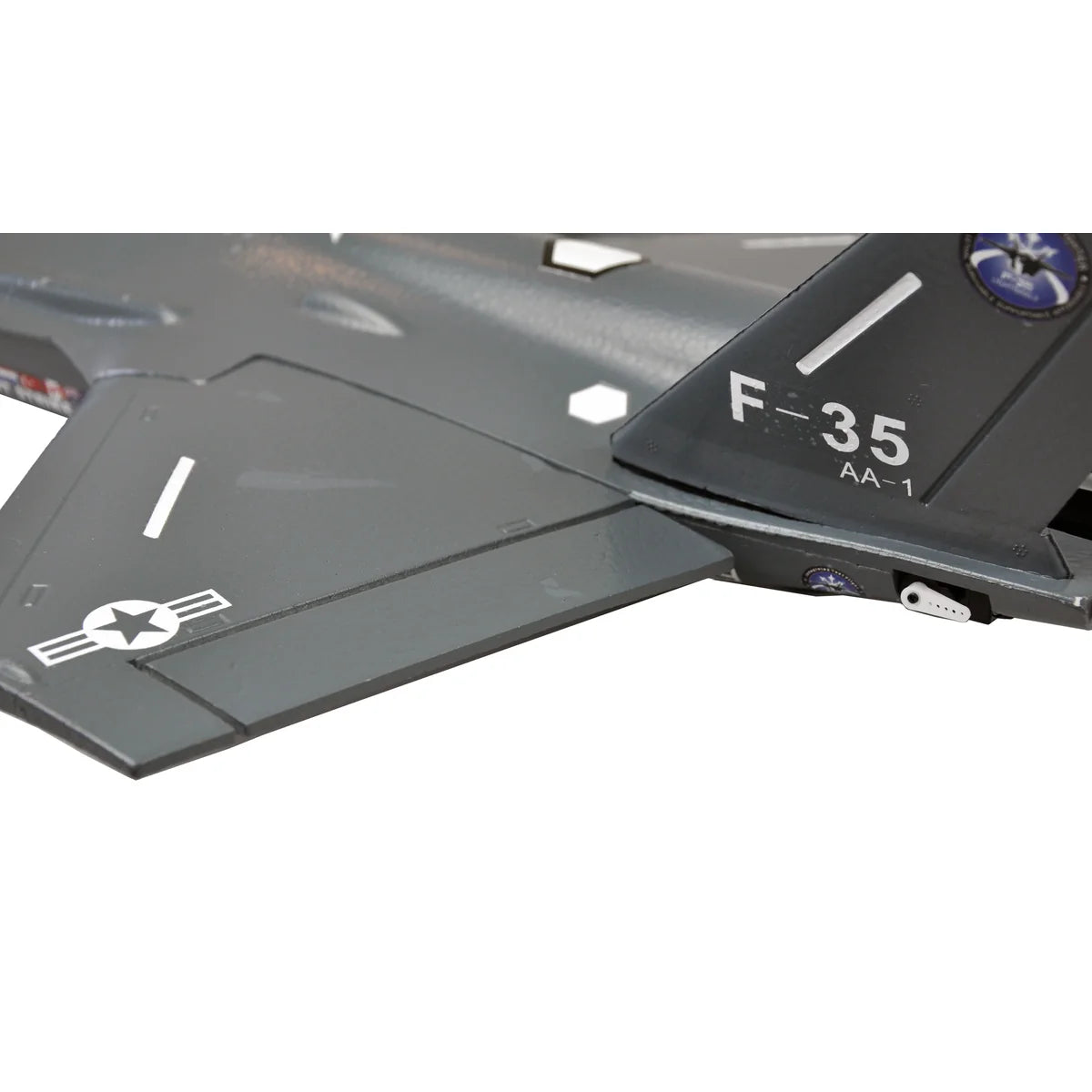 Amewi AMXFlight F-35 Jet EPO grau 24116 Flugzeug PNP – Seitenansicht mit Flügeln, Leitwerk und Kennzeichnung F-35