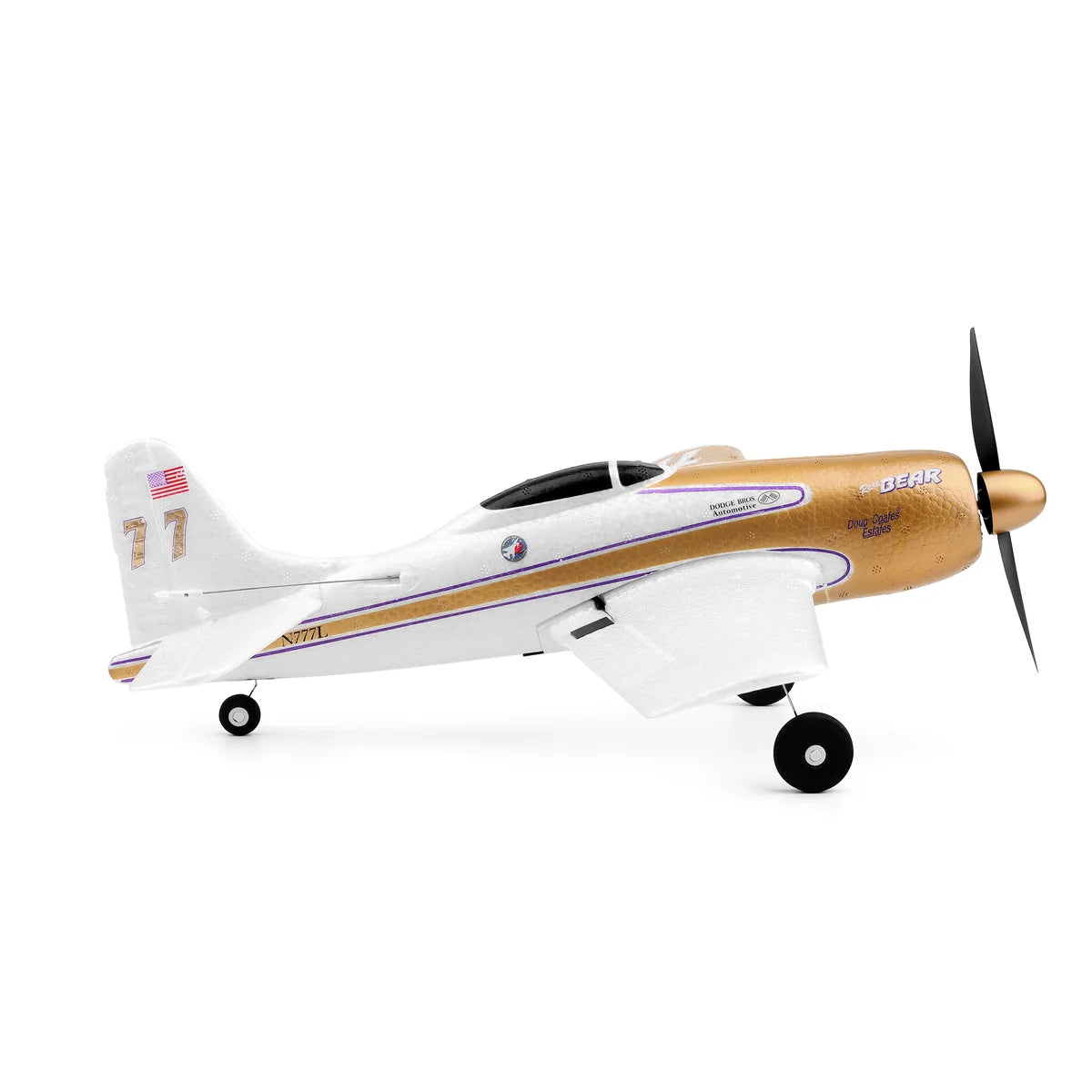 Amewi AMXFlight F8F Rare Bear 4-Kanal 3D/6G 24113 Flugzeug RTF – Seitenansicht