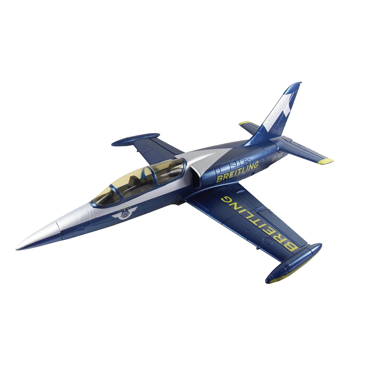 Amewi AMXFlight L-39 Albatros V2 EPO 24095 Flugzeug PNP – Seitenansicht mit Breitling-Beschriftung, blau-weiße Lackierung