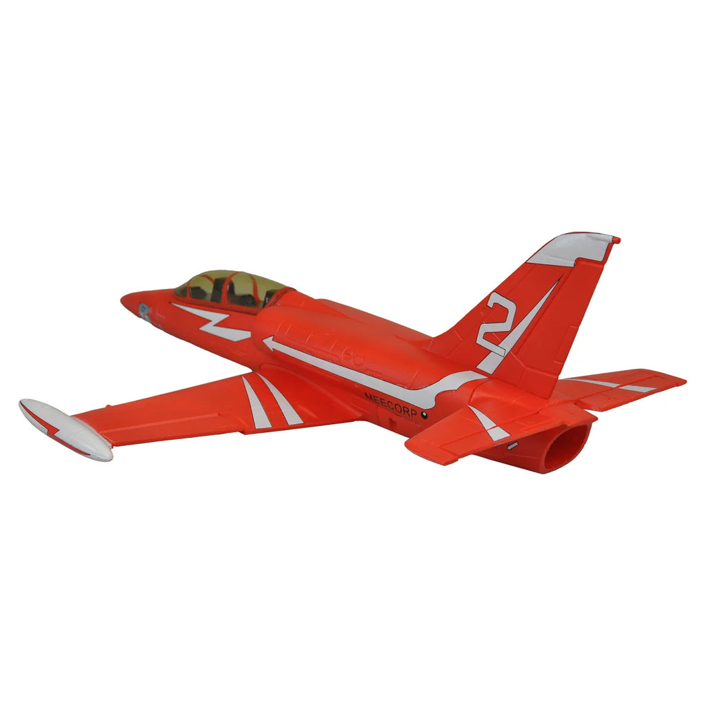 Amewi AMXFlight L-39 Albatros V2 EPO rot 24114 Flugzeug PNP – Seitenansicht rotes Flugzeug mit Tragflächen und Leitwerk