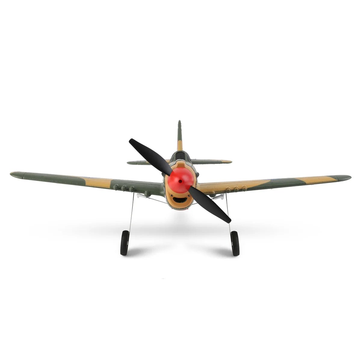 Amewi AMXFlight P40 Fighter 4-Kanal 3D/6G 24110 Flugzeug RTF – Frontansicht mit Propeller und Fahrwerk, von vorn
