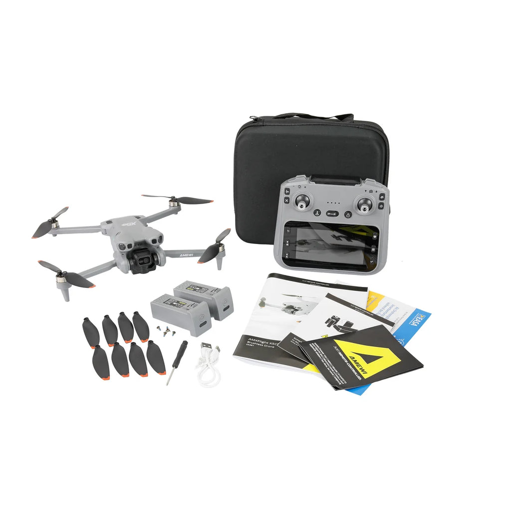 Amewi AMXFlight X5CPro Brushless-Drohne mit Kamera & LCD-Fernsteuerung 25381 Drohne RTF – Lieferumfang und Zubehör