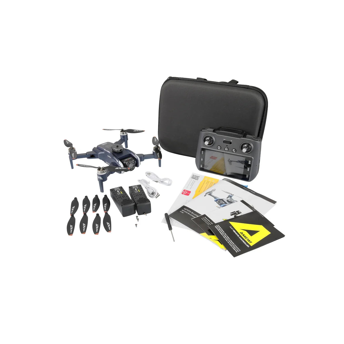 Amewi AMXFlight X8TGPS Brushless-Drohne mit Kamera & LCD-Fernsteuerung 25382 Drohne RTF – Lieferumfang und Zubehör
