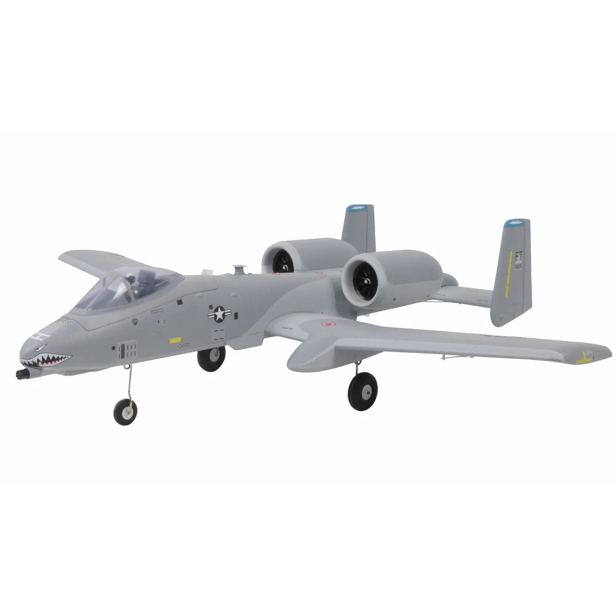 Amewi AMXPlanes A10 Thunderbolt II Jet EPO 24121 Flugzeug PNP – Seitenansicht mit Hai-Zahnmuster, zwei Triebwerke, Fahrwerk