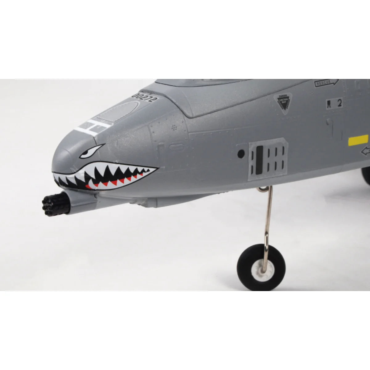 Amewi AMXPlanes A10 Thunderbolt II Jet EPO 24121 Flugzeug PNP – Seitenansicht mit Haifischmaul-Lackierung und Fahrwerk