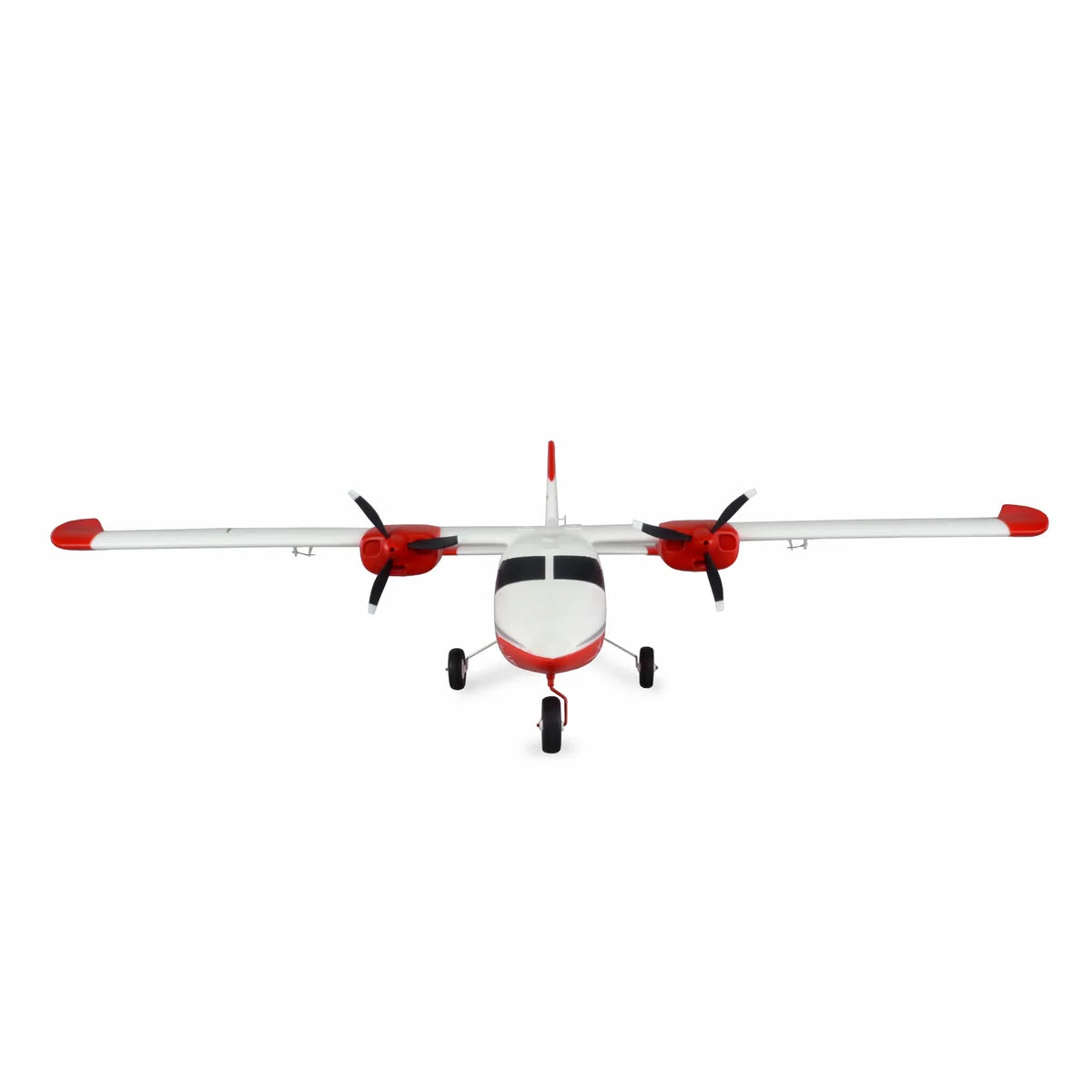 Amewi AMXPlanes P68 Hochdecker 850mm Rot 24132 Flugzeug PNP – Draufsicht mit roten Motoren und weißem Rumpf